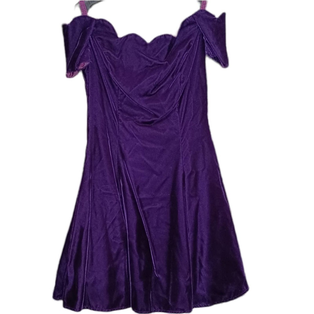 VINTAGE ROBERTA PURPLE VELVET DRESS SIZE 9/10
